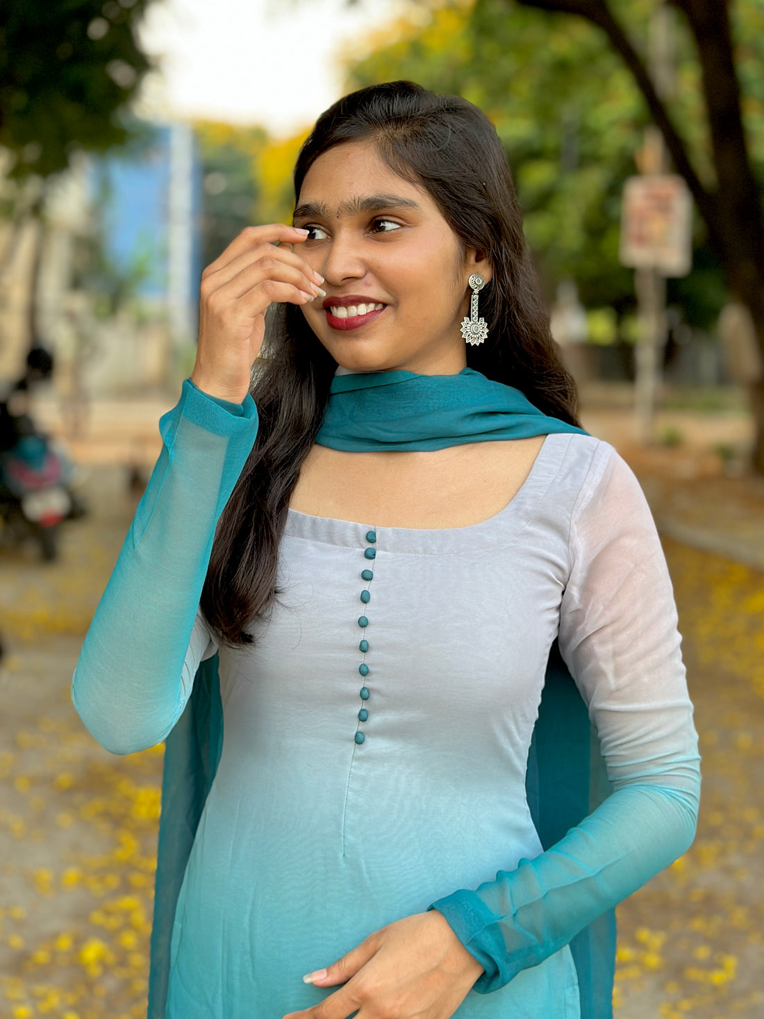 Teal ombre